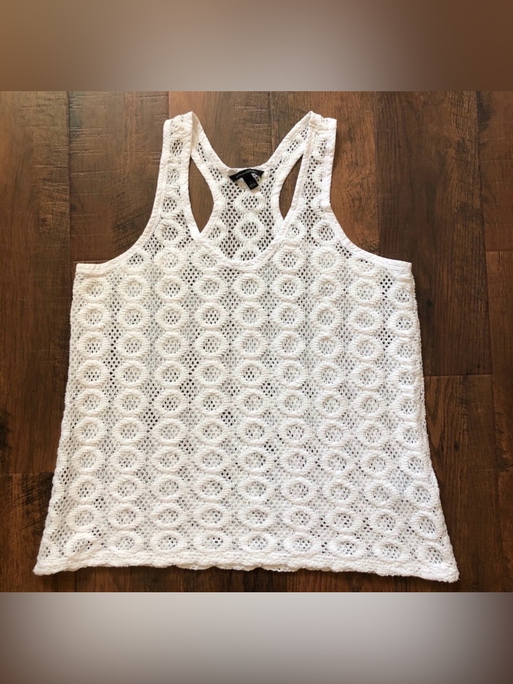 BANANA REPUBLIC white crochet tank top